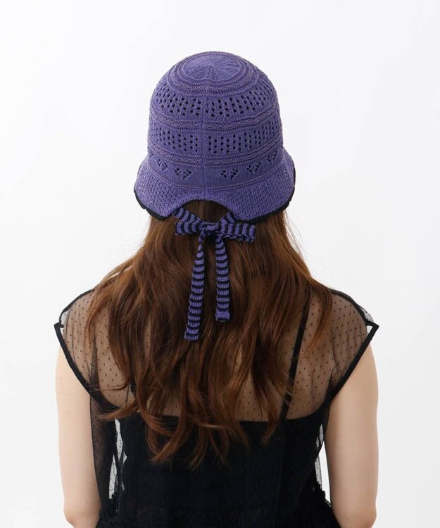 AURORA 【 ANNA SUI（アナ スイ）】ハートジャカードボンネット パープル