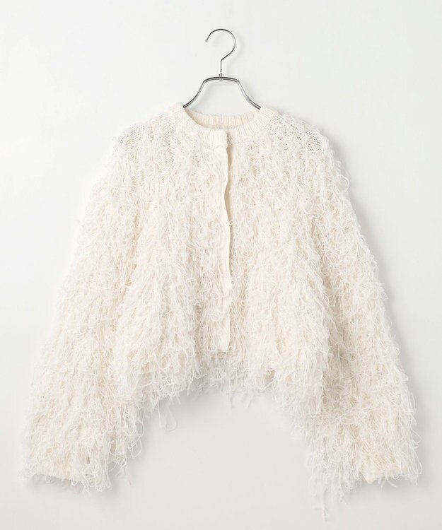 #Newans リボンヤーンニットカーディガン ホワイト