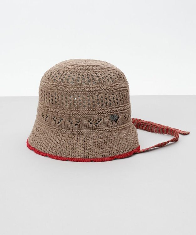 AURORA 【 ANNA SUI（アナ スイ）】ハートジャカードボンネット ブラウン