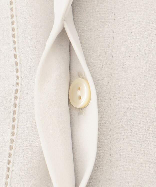 J.PRESS LADIES S 【吸水速乾】プレーティングジャージー フリル衿 カットソー ライトグレー系