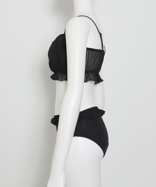 WEGO 【ブラトップ＆ショーツセット】Liliane　Ciel　シフォンフリル ブラック