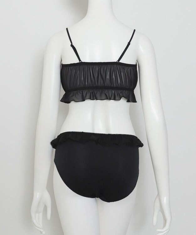 WEGO 【ブラトップ＆ショーツセット】Liliane　Ciel　シフォンフリル ブラック