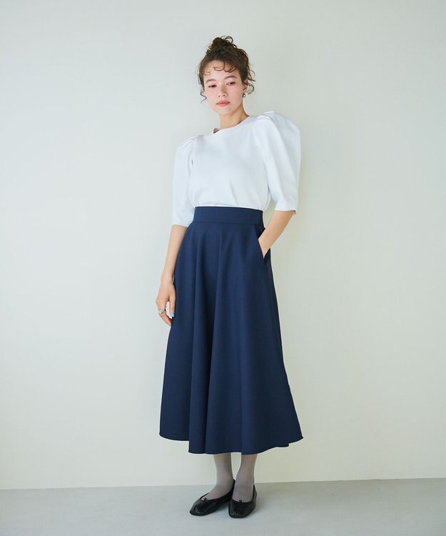 #Newans 【セレモニーにも】パフスリーブニット ホワイト