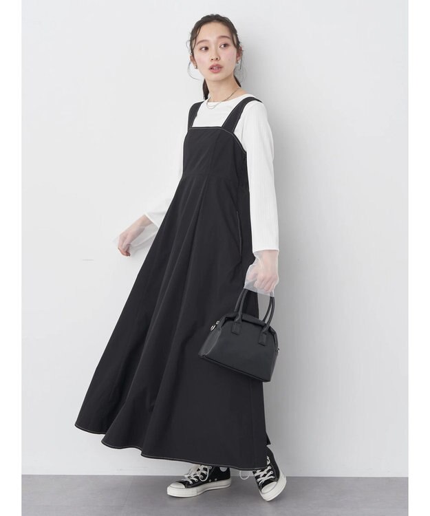 earth music&ecology ステッチジャンドレ Black