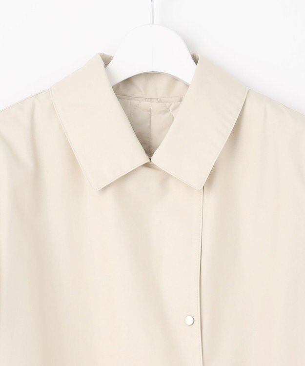 J.PRESS LADIES 【洗える】スパンライクナイロンタッサー ステンカラー コート ライトベージュ系