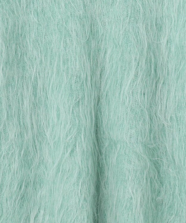 UNFILO L アルパカシャギー クルーネック プルオーバー グリーン