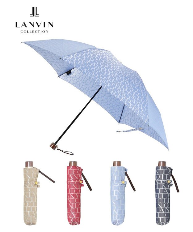 MOONBAT LANVIN COLLECTION 折りたたみ傘 カチオンジャカード サックスブルー