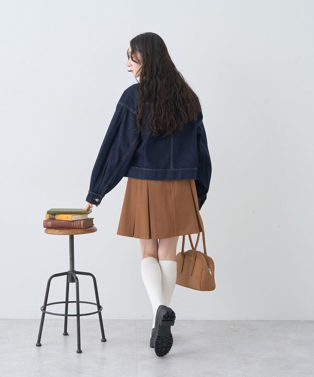 earth music&ecology ショートジップデニムジャケット Indigo