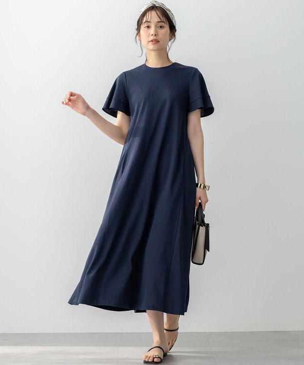 組曲 サマージャージフレア ワンピース ネイビー系
