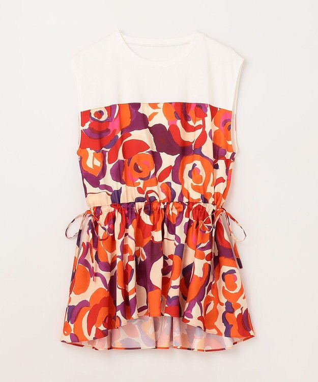 GRACE CONTINENTAL ペイントカラープリントトップ オレンジ