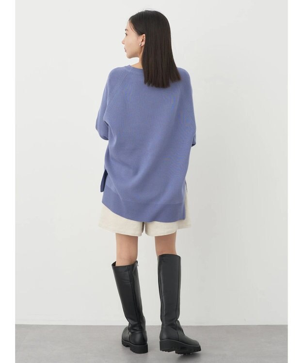 earth music&ecology サイドスリットルーズチュニック Blue