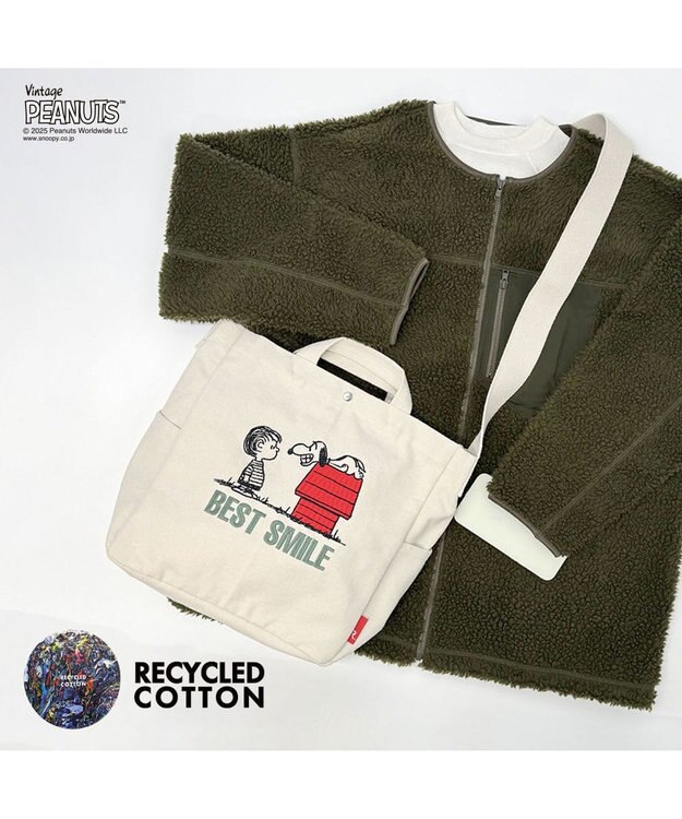 ROOTOTE 8383【スヌーピー】IP.ミディアム.2way.ピーナッツ-0A 01：アイボリー