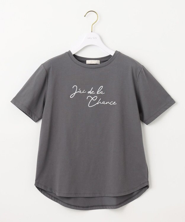 ANY SIS S ロゴ刺繍 Tシャツ スレート