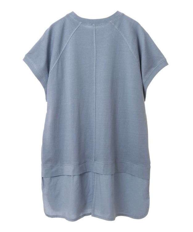 Green Parks ピグメントフレンチスリーブチュニック Sax