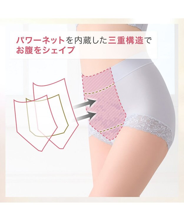 BRADELIS New York 【BRADELIS NewYork peace】　華やかレーシーショーツ24 アッシュブルー