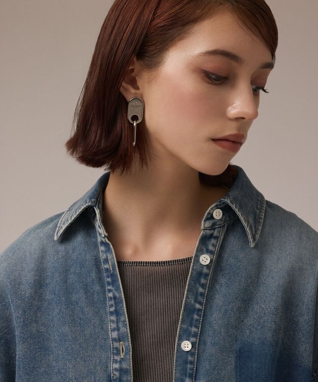 GRACE CONTINENTAL デニム2WAYシャツ ブルー