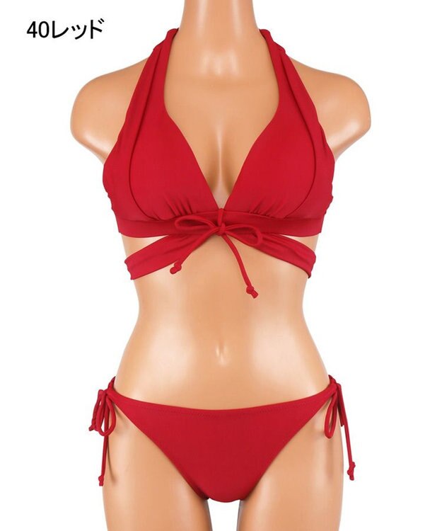 San-ai Resort（三愛水着楽園） ナチュラルだけどしっかり盛れる【ナチュラルアップブラ】ノンワイヤービキニ　7M・9M レッド