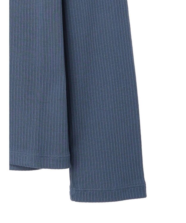 earth music&ecology チェーンリブクルーネックプルオーバー Blue