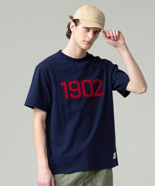 J.PRESS MEN 【NYUZELESS】1902 グラフィック Tシャツ ネイビー系