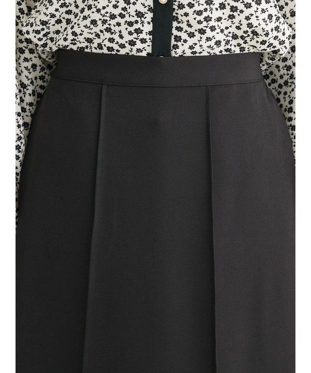 Green Parks きれいシルエット裾フレアスカート Black