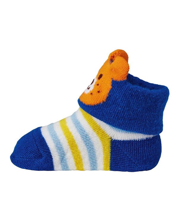 MIKI HOUSE HOT BISCUITS 【9-11cm】 キャラクターお顔ベビーソックス ブルー