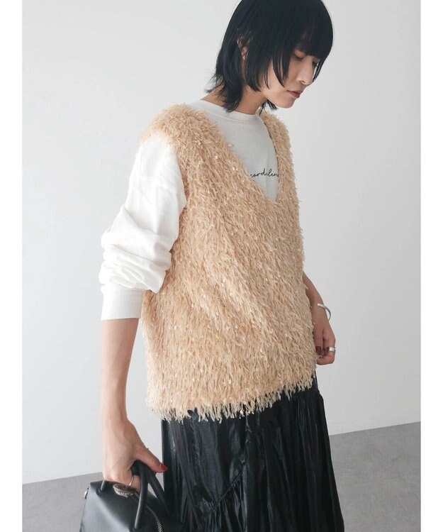 Green Parks ・ＳＵＧＡＲ　ＳＰＯＯＮ　フェザーヤーンベスト Beige