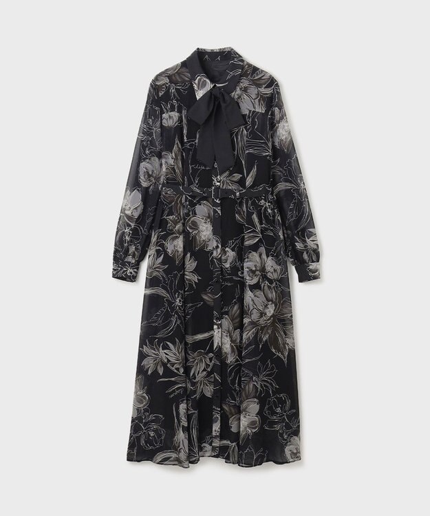 リボン付ロゴフラワープリントワンピース / GRACE CONTINENTAL