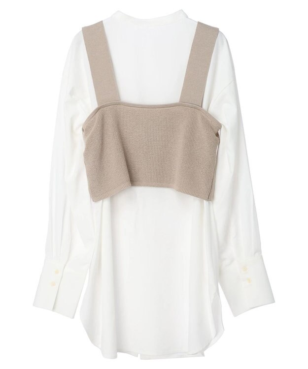 Green Parks ＳＥＴ２点ニットビスチェ＋とろみチュニック Beige