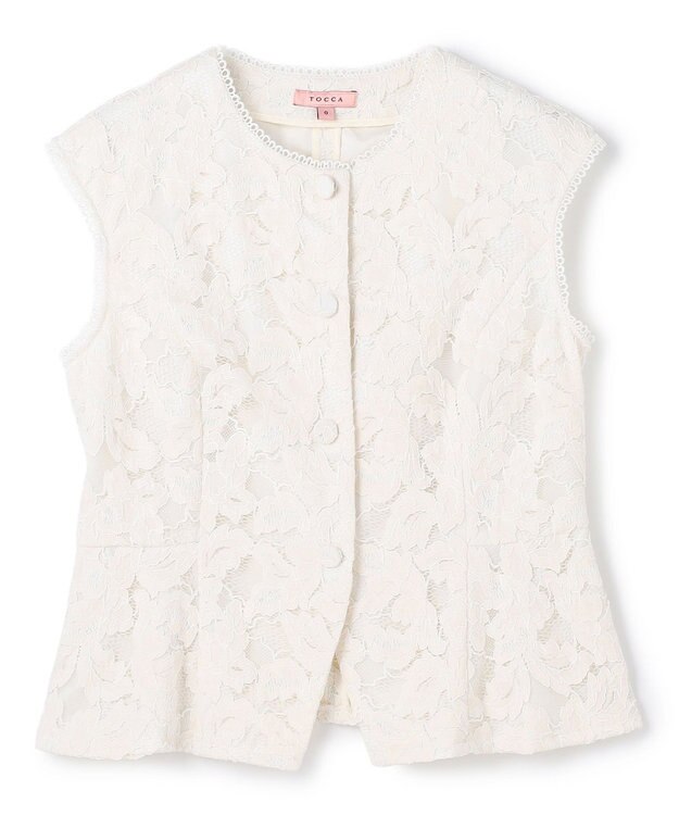 TOCCA SWEET LACE GILET ジレ アイボリー系