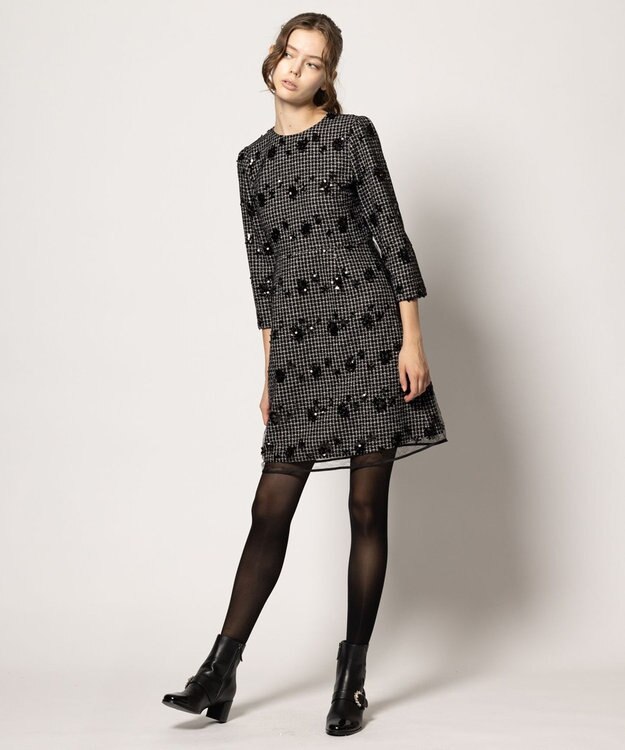 TOCCA SPANGLE OF FLOWER ドレス ブラック系5