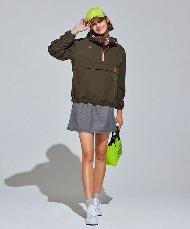 PW CIRCULUS 【 伸縮性あり 】【WOMEN】シャーリングアノラック ブルゾン カーキ系