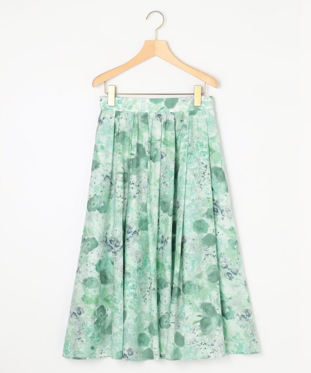 組曲 ピオニーシフォンプリント フレアスカート グリーン系5
