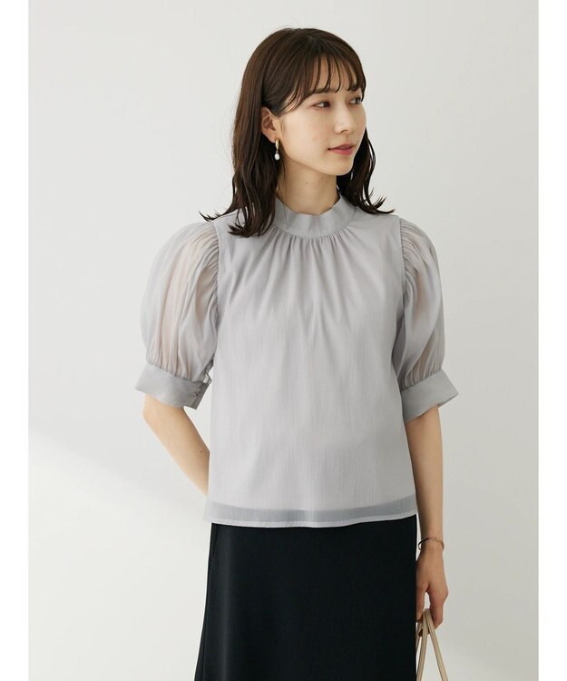 Green Parks ・ＥＬＥＮＣＡＲＥ　ＤＵＥ　バックリボンブラウス Gray