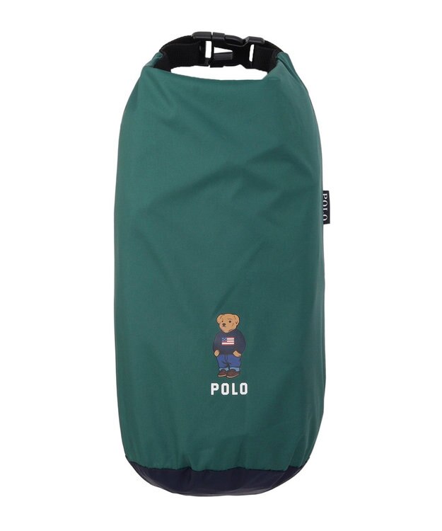 MOONBAT POLO RALPH LAUREN レインポンチョ 透湿撥水 カラーブロック 収納袋付き グリーン