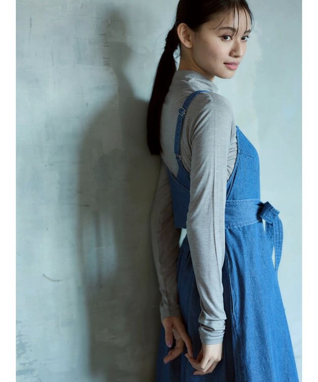 Green Parks ■Ｆｉｒｓｔ　Ｌｏｖｅ　シアーハイネックプルオーバー Gray Mixture