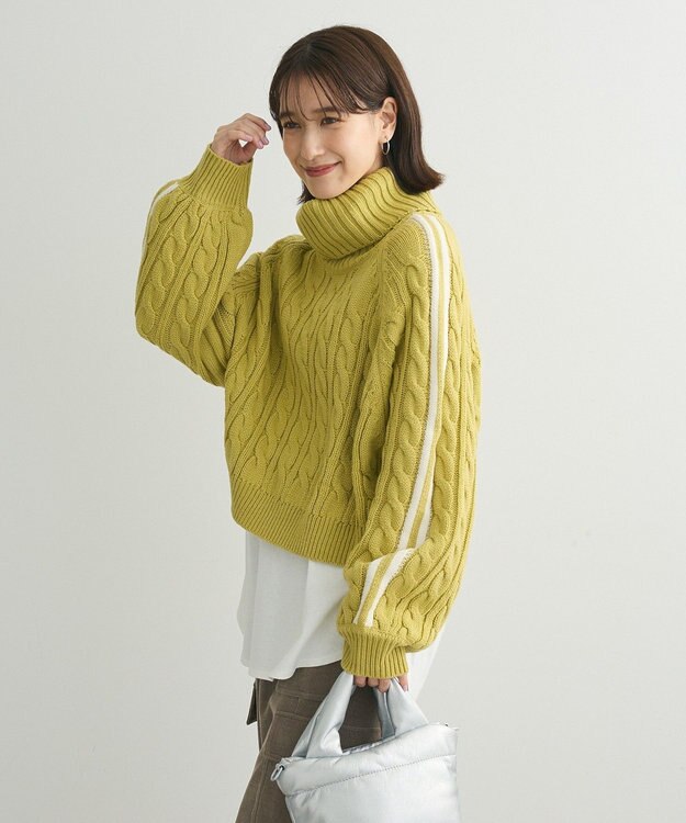 Green Parks ・ｓｗｉｎｇ　ｂｙ　ラインケーブルタートルニット Yellow