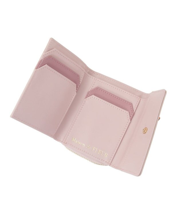 Maison de FLEUR リボンビジューウォレット Pink