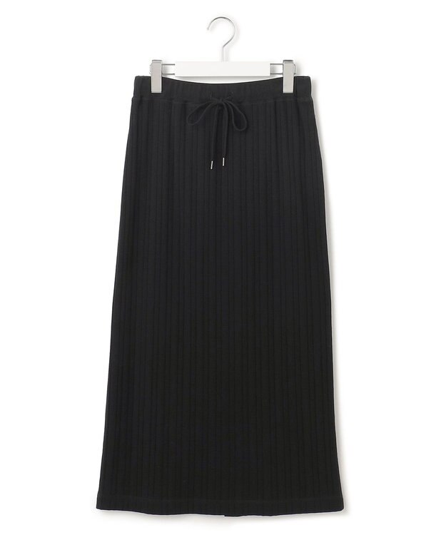 23区 【SLOW/洗える】ランダムリブフライス スカート ブラック系