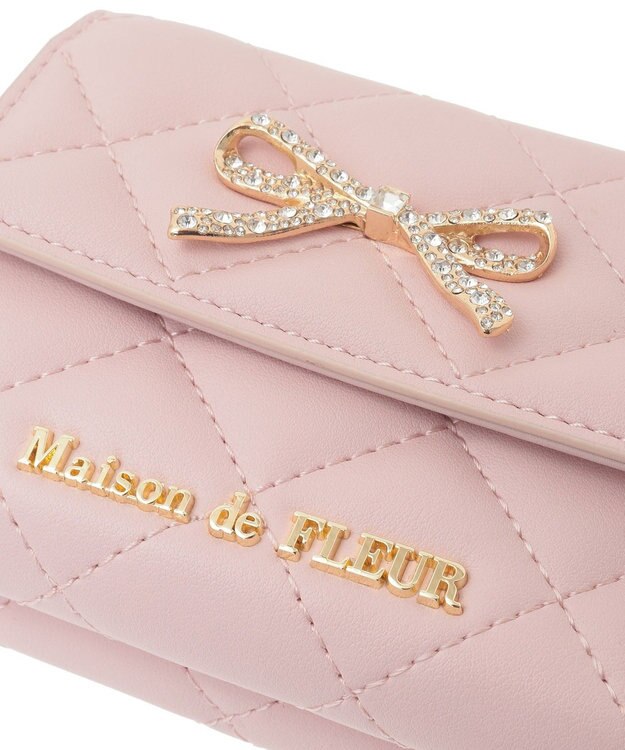 Maison de FLEUR リボンビジューウォレット Pink