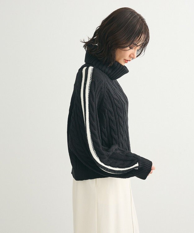 Green Parks ・ｓｗｉｎｇ　ｂｙ　ラインケーブルタートルニット Black