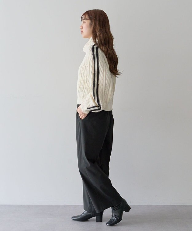 Green Parks ・ｓｗｉｎｇ　ｂｙ　ラインケーブルタートルニット Off White