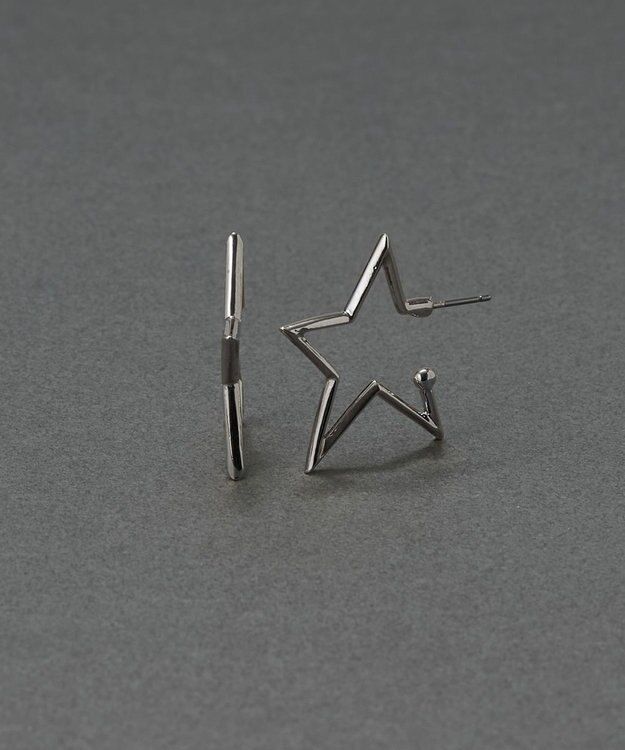 Phoebe 〈金属アレルギー対応〉スターフープピアス　シルバー/ニッケルフリー シルバー
