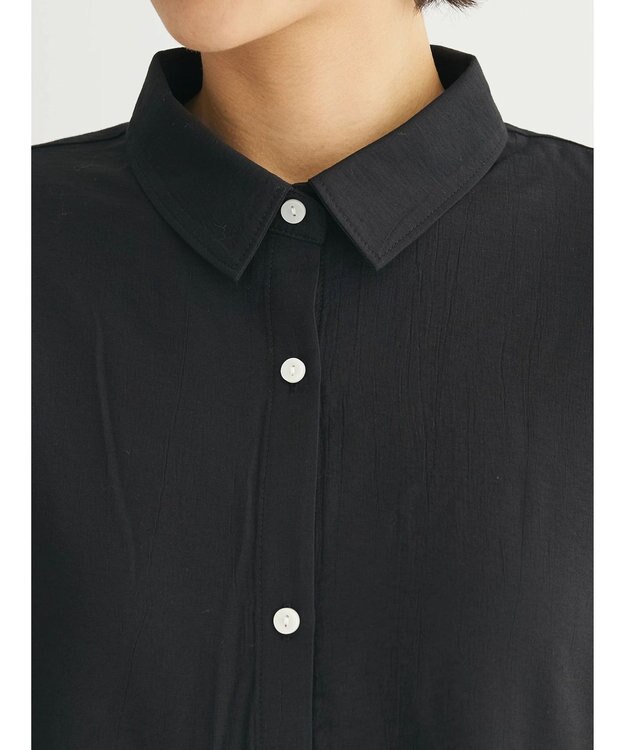 Green Parks ワッシャーシアーシャツ Black