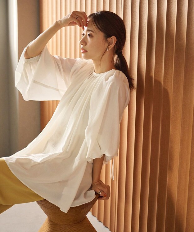 #Newans 2WAYシアーボレロブラウス ホワイト