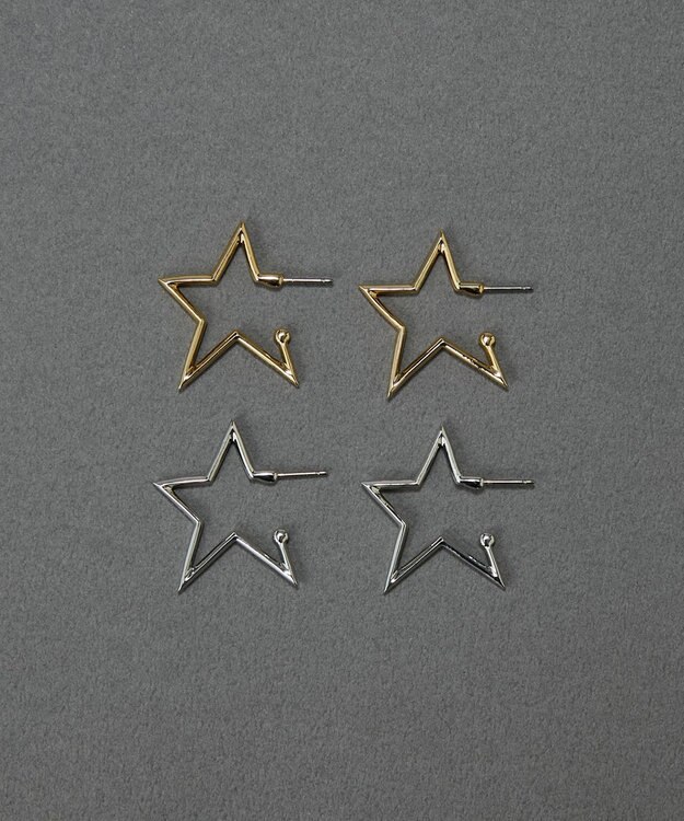 Phoebe 〈金属アレルギー対応〉スターフープピアス　シルバー/ニッケルフリー シルバー