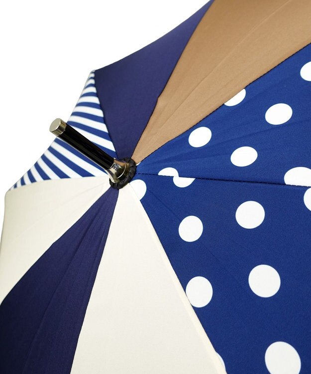 +RING レディース向け プラスリング 長傘 60cm NVY/BGE T1354 紺