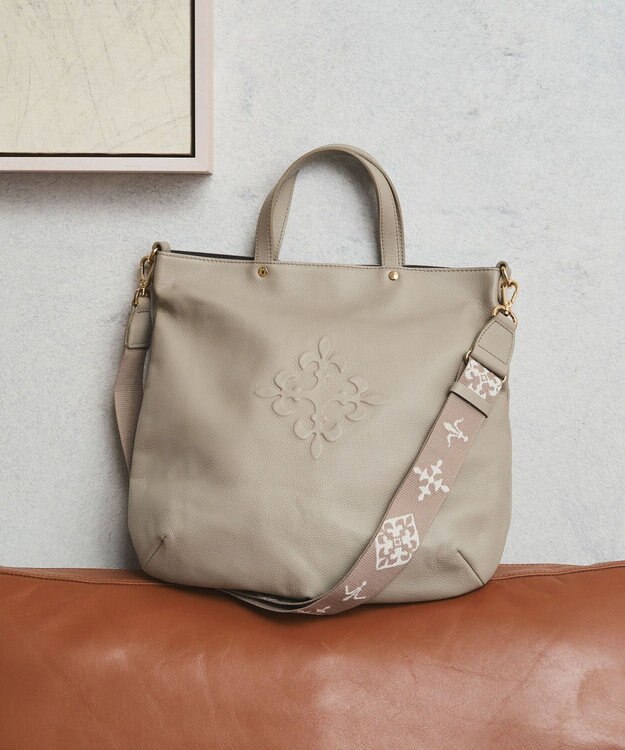 russet ソフトレザー 2WAYトートバッグ(CE-1611) GrayBeige