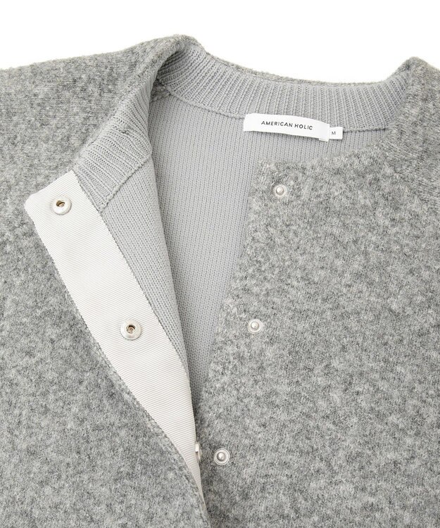 AMERICAN HOLIC Wフェイスラグランニットコーディガン Gray Mixture