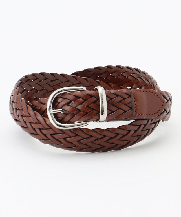 J.PRESS MEN レザーメッシュベルト ブラウン系