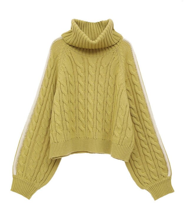 Green Parks ・ｓｗｉｎｇ　ｂｙ　ラインケーブルタートルニット Yellow
